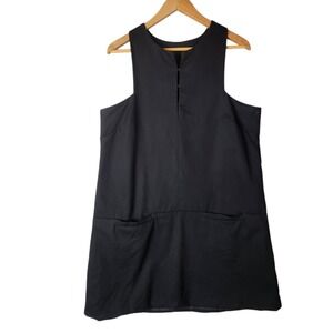 Emerson Fry Black Cut Out Mod Dress Size XL 100% Cotton Twill Sleeveless...